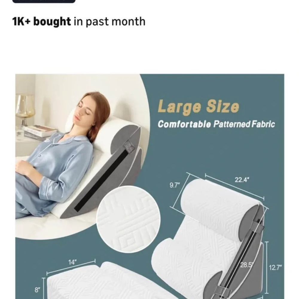 White & Gray Adjustable Wedge Pillow Set - Picture 2 of 5